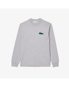 Long Sleeved Crocodile Badge Print T-Shirt