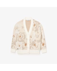 Jacquard Intarsia Floral Cardigan
