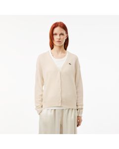 Relaxed Fit V Neck Wool Cardigan