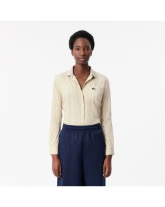 Slim Fit Ribbed Collar Poplin Shirt