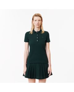 เสื้อโปโลผู้หญิงลาคอสท์ L.12.D ทรงเข้ารูป ผ้ามินิปิเก้ยืด