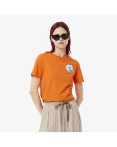 เสื้อยืดลาคอสท์ ลายดอกไม้ ผ้าคอตตอน