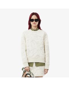 เสื้อสเวตเชิ้ตลาคอสท์ ปักลาย ทรงโอเวอร์ไซส์ กลับด้านใส่ได้