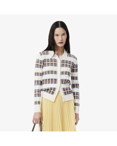 เสื้อโปโลลาคอสท์ ลายริ้ว ถักลายริบ แขนยาว