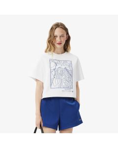 เสื้อยืดลาคอสท์ ผ้าเจอร์ซีย์เนื้อหนา ปักลาย ทรงโอเวอร์ไซส์