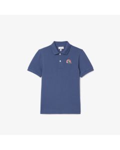 เสื้อโปโลเด็กลาคอสท์ ปักลายสายรุ้ง ผ้าเปอติปิเก้