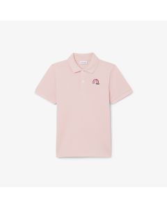 เสื้อโปโลเด็กลาคอสท์ ปักลายสายรุ้ง ผ้าเปอติปิเก้