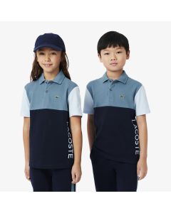 เสื้อโปโลเด็กลาคอสท์ สีคัลเลอร์บล๊อก ผ้าเปอติปิเก้