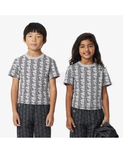 เสื้อยืดลาคอสท์ พิมพ์ลายโมโนแกรม ผ้าคอตตอน