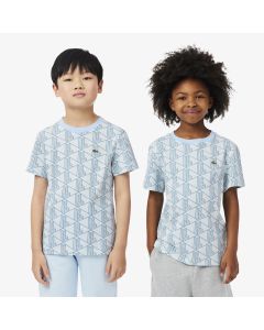 เสื้อยืดลาคอสท์ พิมพ์ลายโมโนแกรม ผ้าคอตตอน