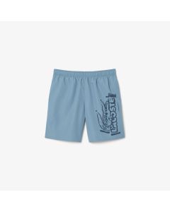 Long Branded Swim Trunks