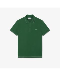 เสื้อโปโลลาคอสท์ ทรงพอดีตัว ผ้าเปอติปิเก้