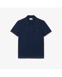 เสื้อโปโลลาคอสท์ ทรงพอดีตัว ผ้าเปอติปิเก้