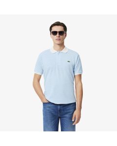 เสื้อโปโลผู้ชายลาคอสท์ L.12.12 ผ้าเปอติปิเก้ ลายริ้วเเนวนอน ทรงคลาสสิค
