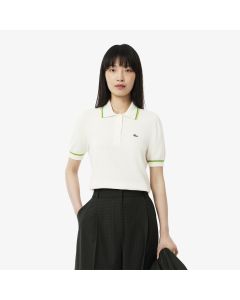 เสื้อโปโลลาคอสท์ ไร้ตะเข็บ ทรงครอป ผ้าคอตตอนยืด