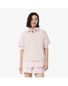 เสื้อโปโลลาคอสท์ ขนาดใหญ่กว่าปกติ ผ้าเดนิม
