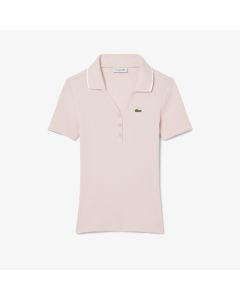 เสื้อโปโลผู้หญิงลาคอสท์ L.12.D คอปกสีตัดกัน ทรงเข้ารูป