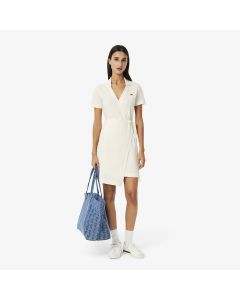 Stretch Mini Piqué Wrap Dress