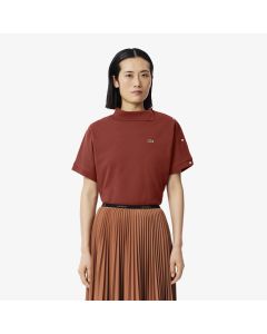 Asymmetric Draped Piqué Polo Shirt