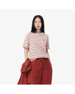 เสื้อยืดลาคอสท์ ประดับลายริ้ว ผ้าคอตตอน
