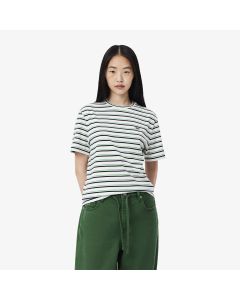 เสื้อยืดลาคอสท์ ประดับลายริ้ว ผ้าคอตตอน