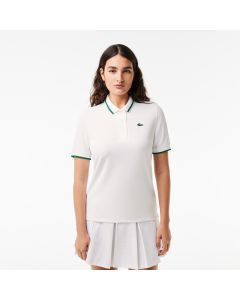 เสื้อโปโลผู้หญิงลาคอสท์ รุ่น SPORT ผ้าปิเก้ คอลายริ้ว สีตัดกัน